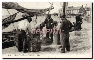 Old Postcard Trouville TOP fishermen fishing