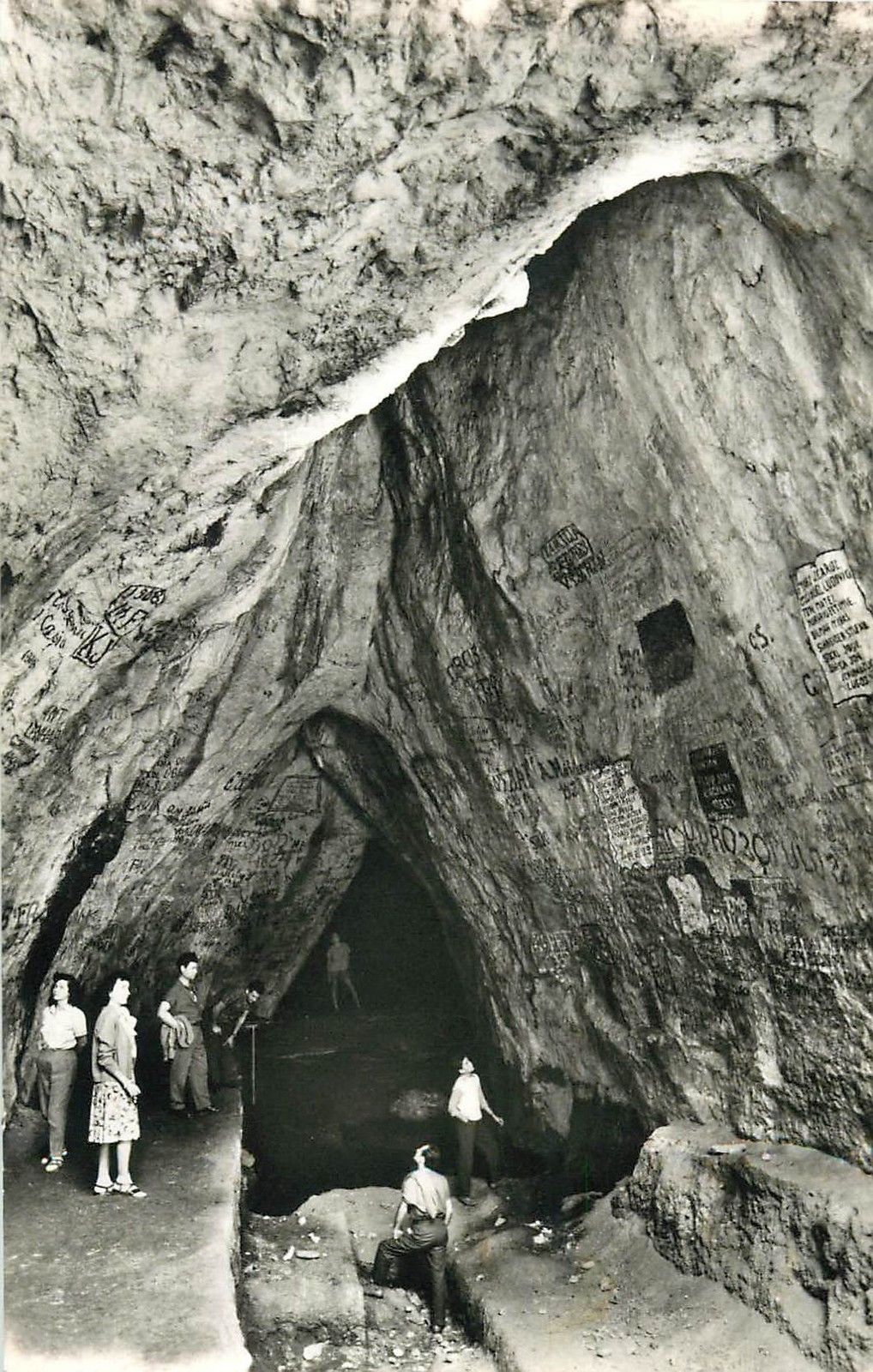 Romania Baile Herculane Grota haiducilor 1960s real photo postcard cave interior / HipPostcard