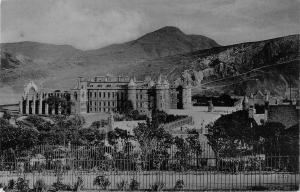 uk24169 holyrood palace and arthurs seat edinburgh scotland real photo  uk