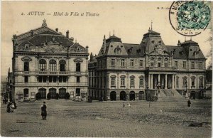 CPA Autun Hotel de Ville et Theatre FRANCE (954059)