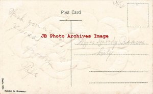 Christmas, Unknown No 254, Brown Robe Santa with Umbrella