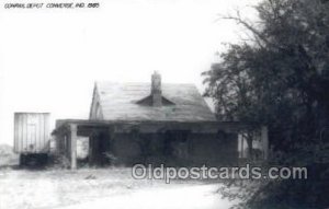 Conrail Depot, Converse, IN, USA Kodak Real Photo Paper Train Railroad Statio...