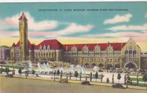 Missouri St Louis Union Station Showing Plaza and Fountains