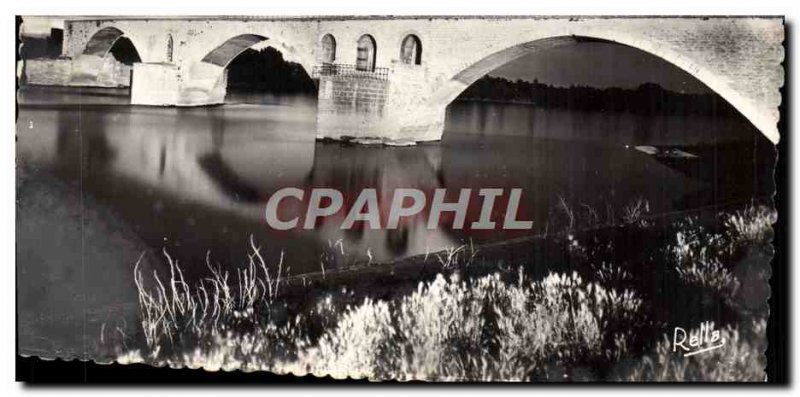 Postcard Modern Avignon Pont St Benezet Night Effect