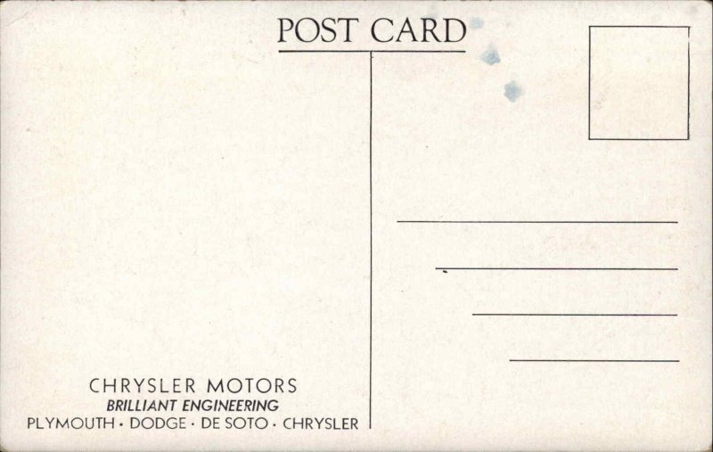 Chicago IL 1933 World's Fair Chrysler Motors Auto Exhibit Vintage Postcard
