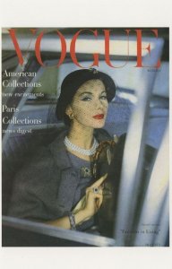 Ladies Paris French Fashion 1950s Collection Black Mesh Hat Postcard
