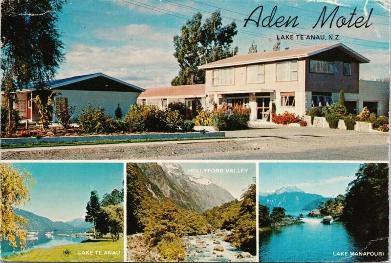 Aden Motel Lake Te Anau New Zealand Multiview Vintage Postcard D59