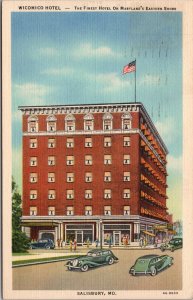 Wicomico Hotel Salisbury MD Postcard PC479