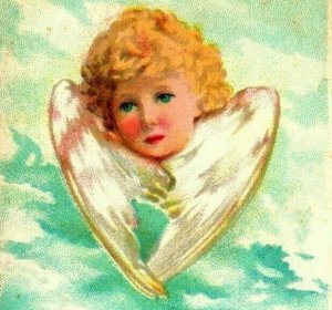 Angel Child North Star Best Christmas Wishes Embossed 1909 DB Postcard