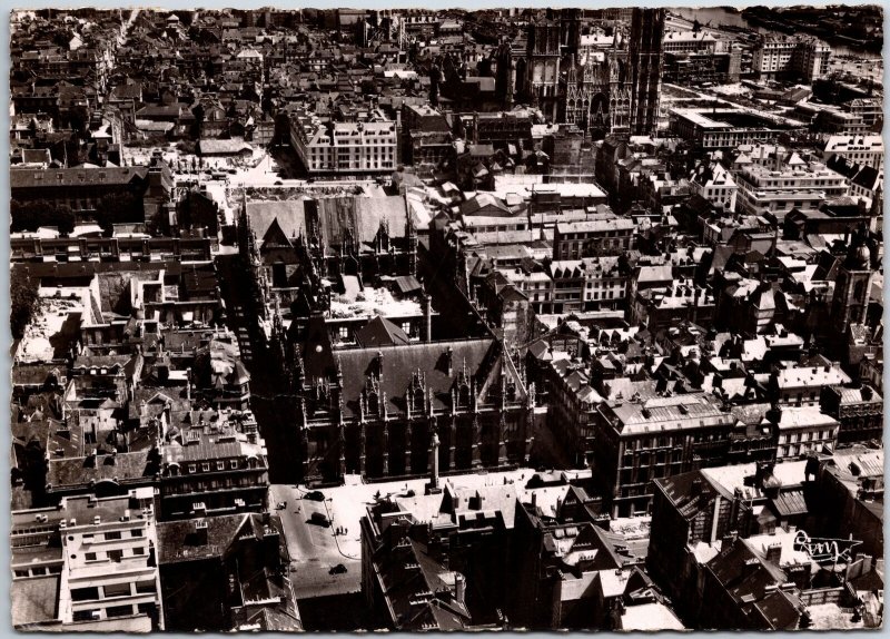 VINTAGE CONTINENTAL SIZED POSTCARD REAL PHOTO PALACE OF JUSTICE ROUEN FRANCE