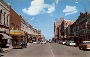 Oshkosh Wisconsin WI Main Street 1950s Street Scene Vintage Postcard