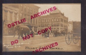 Peru INDIANA RPPC 1908 CIRCUS PARADE Elephants Elephant WALLACE CIRCUS Hagenbeck