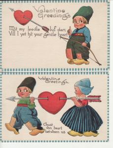 VALENTINE   DUTCH CHILDREN 3 B&S postcards 415