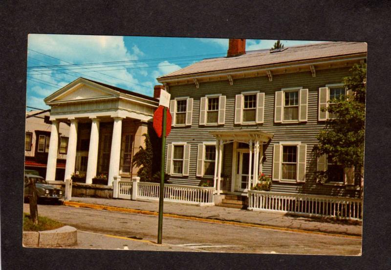 CT Cannon Square Stone Bank Building Stonington Connecticut Postcard Conn