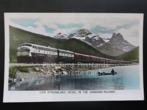 Canada: CPR Streamlined Deisel in Rockies c1940's RP by Gowen Sutton Co