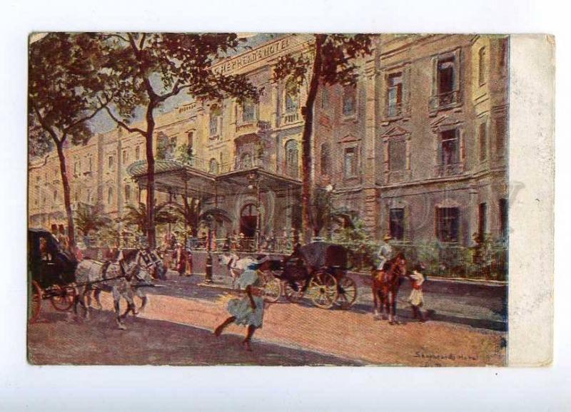 191928 EGYPT CAIRO Hotel Shepheard Vintage postcard