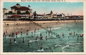 Beach Front View from 14th Street Ocean City NJ Postcard PC303