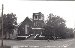 RPPC Lennox, SD South Dakota  PRESBYTERIAN CHURCH Lincoln County PHOTO Postcard