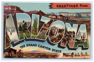 Greetings From Arizona Grand Canyon State Postcard Large Letter