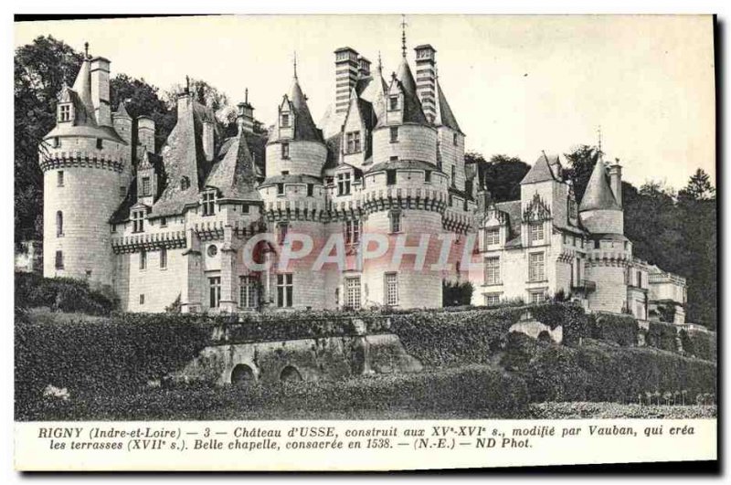 Old Postcard Rigny Chateau d & # 39Usse