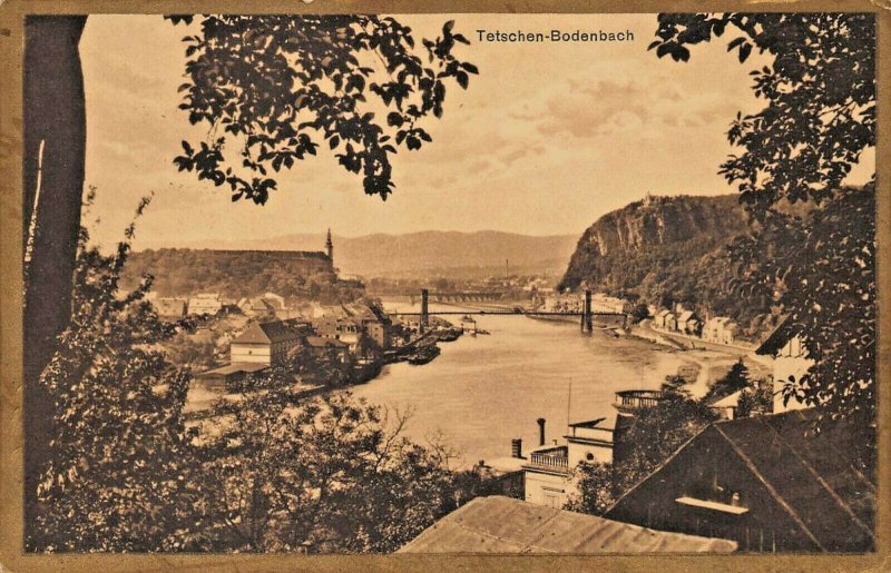 TETSCHEN BODENBACH DECIN CZECH REPUBLIC~PANORAMA~1927 PHOTO POSTCARD