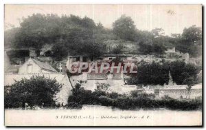 Postcard Old Vernou Habittations troglodytes