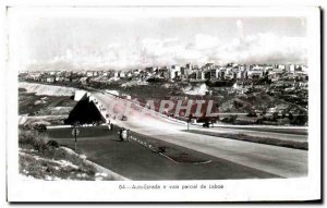 Postcard Modern Auto Estrade e vista Partial Lisboa Portugal