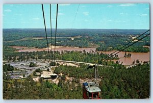 Stone Mountain Georgia Postcard Skylift Lookout Plaza Flags Tower Skyline c1960