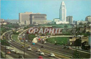 Postcard Modern Hollywood Freeway Looking Towards Civic Center Los Angels Cal...