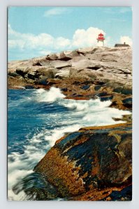 Breakers Peggys Cove Nova Scotia NS Canada Postcard PM Amhert NS Cancel WOB Note