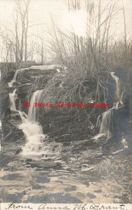 Unknown Location, RPPC, Creek Waterfall, Salem New York area?