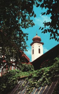 Postcard Frankenmuth Bavarian Inn Onion Illuminated Tower Frankenmuth Michigan