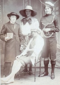 RPPC Bare Foot Girl Sailor Pastor Farmer Girls Real Photo Postcard