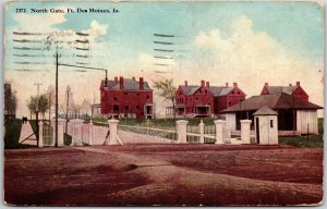 1926 North Gate Fort Des Moines Iowa IA Building Grounds Posted Postcard