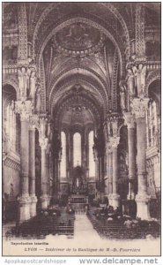 France Lyon Interieur de la Basilique de Notre-Dame Fourviere 1934