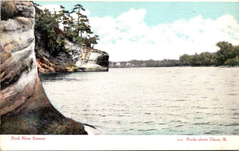 Illinois Rocks Above Dixon Rock Rivery Scenery Curteich