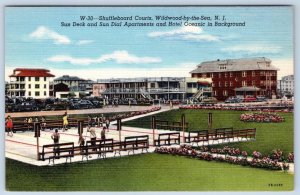 1940's WILDWOOD NJ SHUFFLEBOARD SUN DIAL APARTMENTS HOTEL OCEANIC POSTCARD