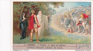 Liebig Vintage Trade Card S1238 Aeneid Part I No 6 Enea all'Inferno