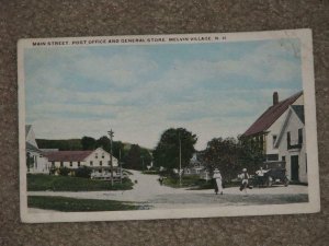 Main St., Post Office & General Store, Melvin Village, N.H., used vintage card