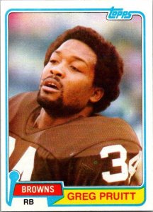 1981 Topps Football Card Greg Pruitt Cleveland Browns sk60097