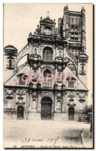 Old Postcard Auxerre Facade of St. Peter's Church