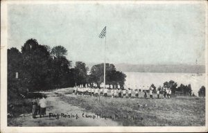 POLAND ME Camp Maqua Flag Raising Old Postcard