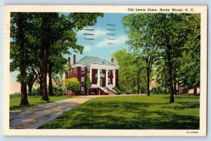 Rocky Mount North Carolina NC Postcard Old Lewis Home Exterior 1941 Vintage