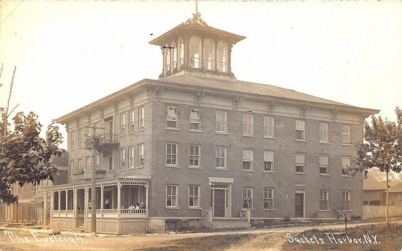 Sackets Harbor NY The Eueleigh Herbert A Myer Publisher RPPC Postcard