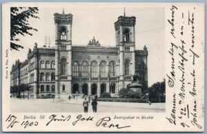 BERLIN GERMANY JUSTIZPALAST 1903 UNDIVIDED ANTIQUE POSTCARD w/ STAMP