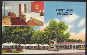 Sunset Motel Glennville Georgia Unused c1940s