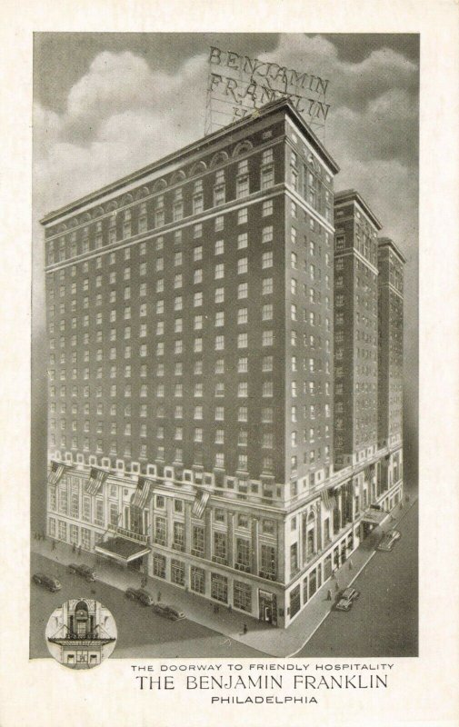 Postcard The Benjamin Franklin Hotel Philadelphia Pennsylvania