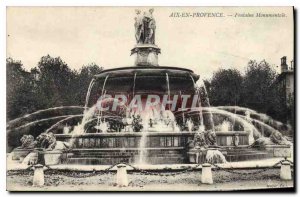 Old Postcard Aix en Provence Monumental Fountain