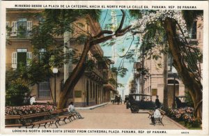PC CPA PANAMA PANAMA CITY SIXTH STREET FROM CATHEDRAL Vintage Postcard (b26316)