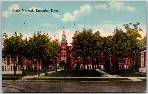 Vtg Emporia Kansas KS State Normal School 1910s View Old Postcard